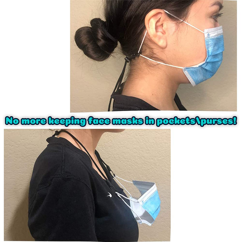 [Australia] - Mask Extender Lanyard,Anti-Tightening Comfortable Ear Strap Extension Hook Black 4 PCS 
