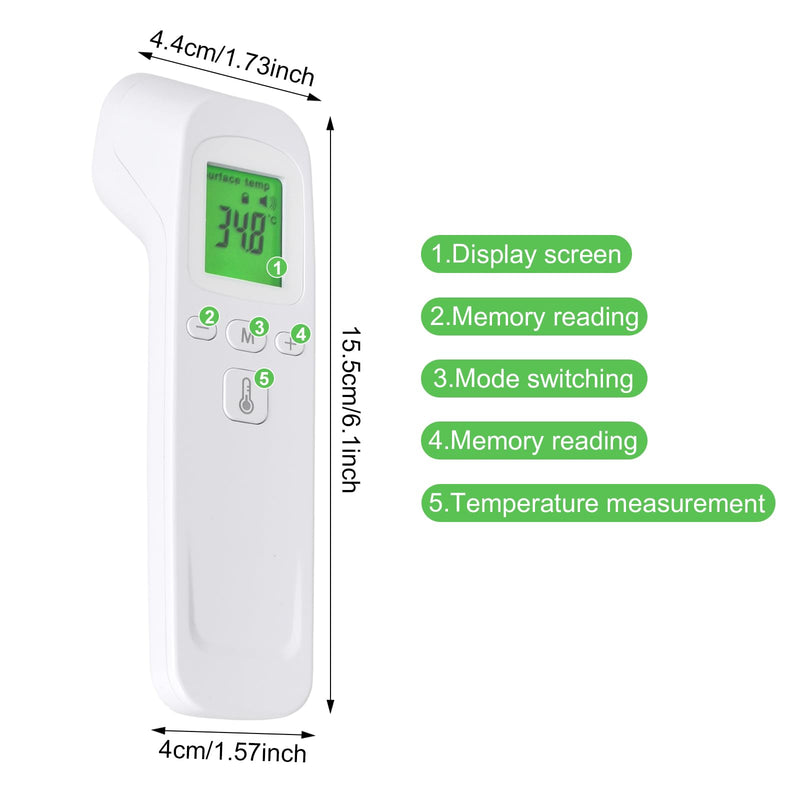 [Australia] - Homirty fever thermometer contactless for adults children baby, digital forehead thermometer temperature measuring device, accurate quick reading, fever alarm, memory recall with precise time, white 
