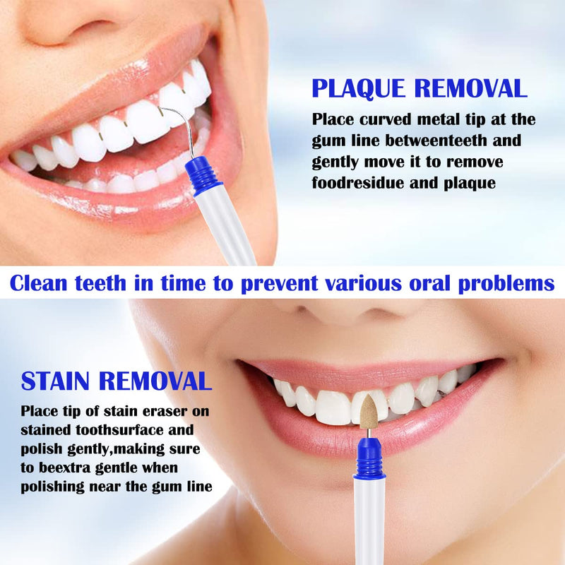 Fercaish 2 Pcs Travel Teeth Cleaning Tools, Dental Tools To Remove Plaque and Tartar, Portable Dental Hygiene Oral Care Kit with Plaque Remover and Tartar Scraper