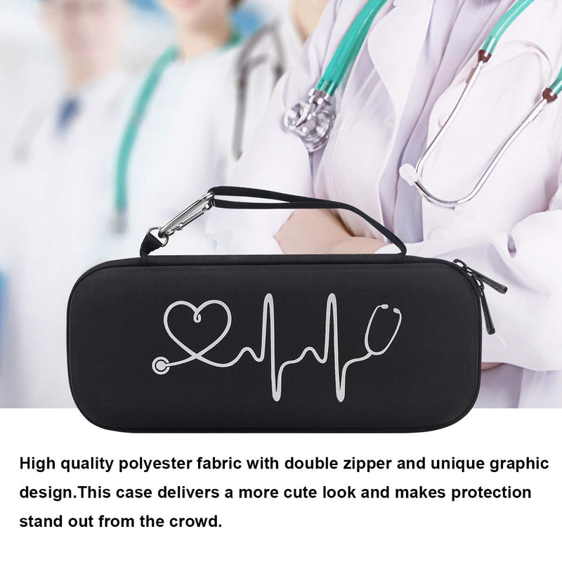 [Australia] - BOVKE Hard Stethoscope Case for 3M Littmann Classic III, Lightweight II S.E, Cardiology IV Diagnostic, MDF Acoustica Deluxe Stethoscopes - Extra Room for Taylor Percussion Hammer and Penlights, Black 