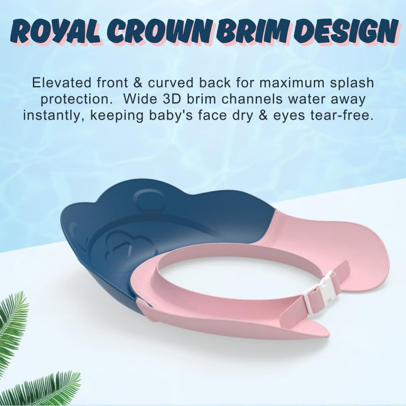 [Australia] - Baby Shower Cap - Waterproof Bath Visor for Toddlers 1-3 Years, Extra Soft Silicone Hair Washing Hat for Kids, Keep Water Out of Eyes(Animal Design) (Pink) Pink 