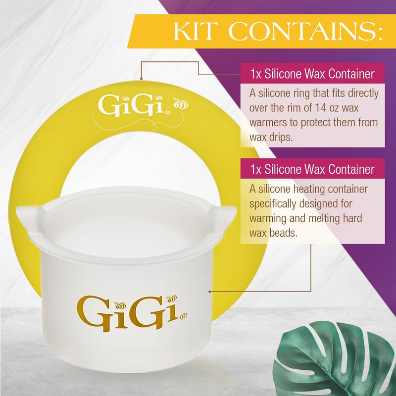 [Australia] - GiGi Reusable Container with Clean Collar – Silicone Wax Pot Liner for 14 oz Wax Warmer, Waxing Accessories Kit Wax Container and Collar 
