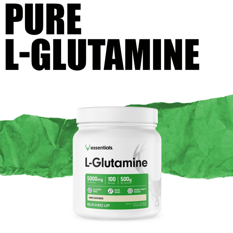 [Australia] - Bucked Up L-Glutamine 500g Powder, Gluten-Free, Non-GMO, Unflavored (100 Servings) 