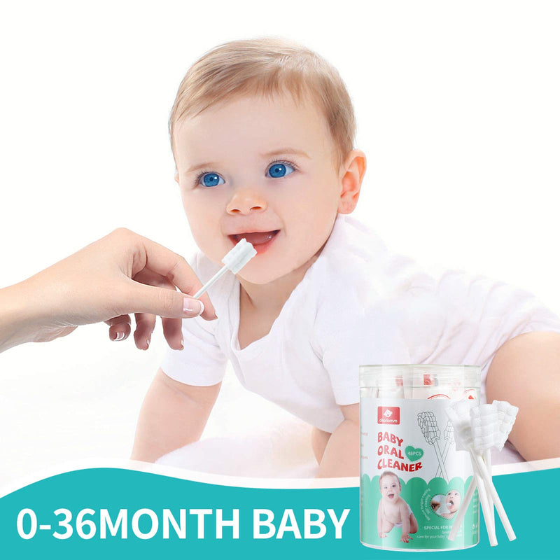[Australia] - dearlomum Baby Tongue Cleaner, Newborn Toothbrush, 96PCS Disposable Infant Toothbrushes, Gauze Gum Cleaner Toothbrush Baby Oral Cleaning Stick Dental Care for 0-36 Months 1 Count (Pack of 96) 