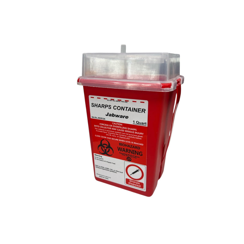 [Australia] - Sharps Container, Jabware, 1 Quart, in Home and Lab Usage Biohazard Needle and Syringe Disposal (Pack of 1) Red 