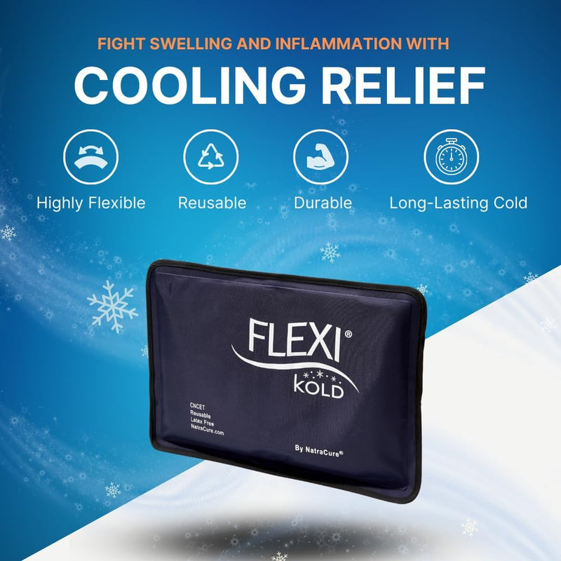 [Australia] - FlexiKold Gel Soft Flexible Ice Packs for Injuries - Reusable Freezer Cold Pack, Cold Compress & Cooling Gel Pad for Face, Shoulder, Hip, Leg, Arm, Ankle & Foot Injury - Medium - 7.5‚Äù x 11.5‚Äù Medium (Pack of 1) 