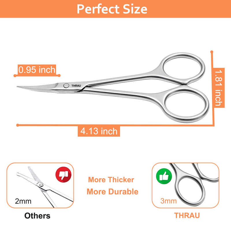 [Australia] - THRAU beard scissors, multifunctional facial hair scissors, high-quality stainless steel eyebrow scissors - easy trimming of nails, eyebrows, nose hair, beard and eyelashes 