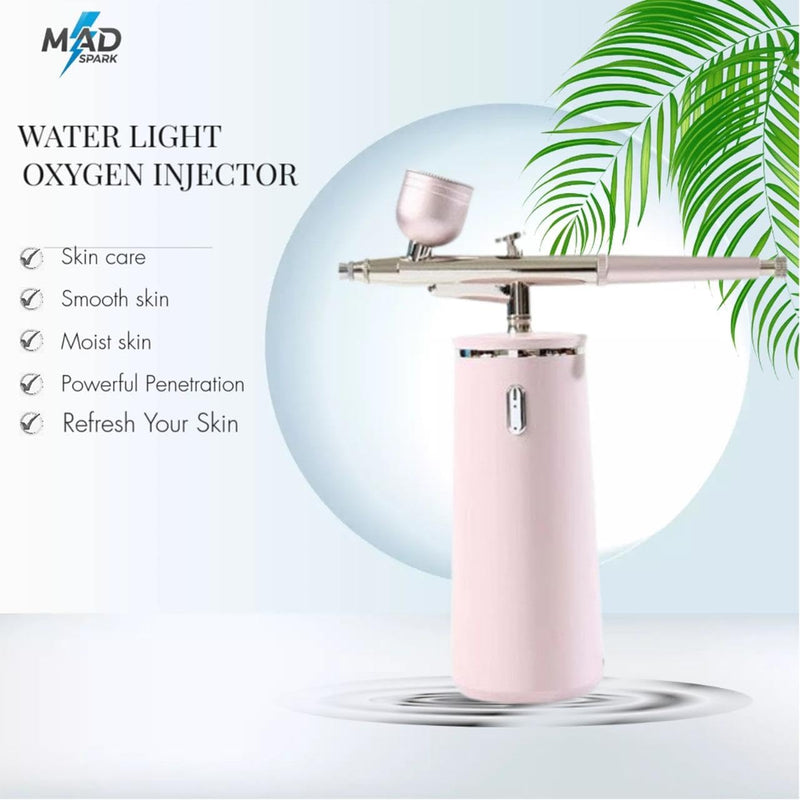 [Australia] - Oxygen Facial Spray Machine - High Pressure Handheld Facial Steamer with 0.3mm Nozzle - Rechargeable Portable Nano Mist face steamer for facial deep cleaning, Moisturizing, Travel & Home Use Pink 