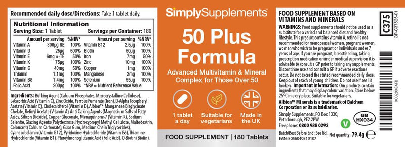 A to Z Multivitamins & Minerals for Individuals Aged 50 Plus | Supports Brain Health, Energy Levels, and Immunity | Vegetarian | 360 Easy-to-Take Tablets = 12 Months’ Supply | Made in The UK Unflavoured 360 count (Pack of 1)