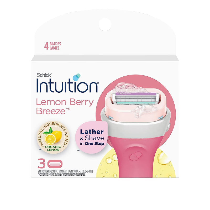 [Australia] - Schick Intuition Lemon Renewing Moisture Women Razor Refill Cartridges, New Version 2022 (Lemon6Count(2Pack)) Lemon6Count(2Pack) 