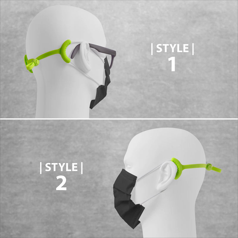 [Australia] - BONE Mask Tie (3 Packs), Face Mask Holder, Adjustable & Skin-Friendly Silicone Extender Strap, Ear Savers for Kids & Adults (Black) Black 