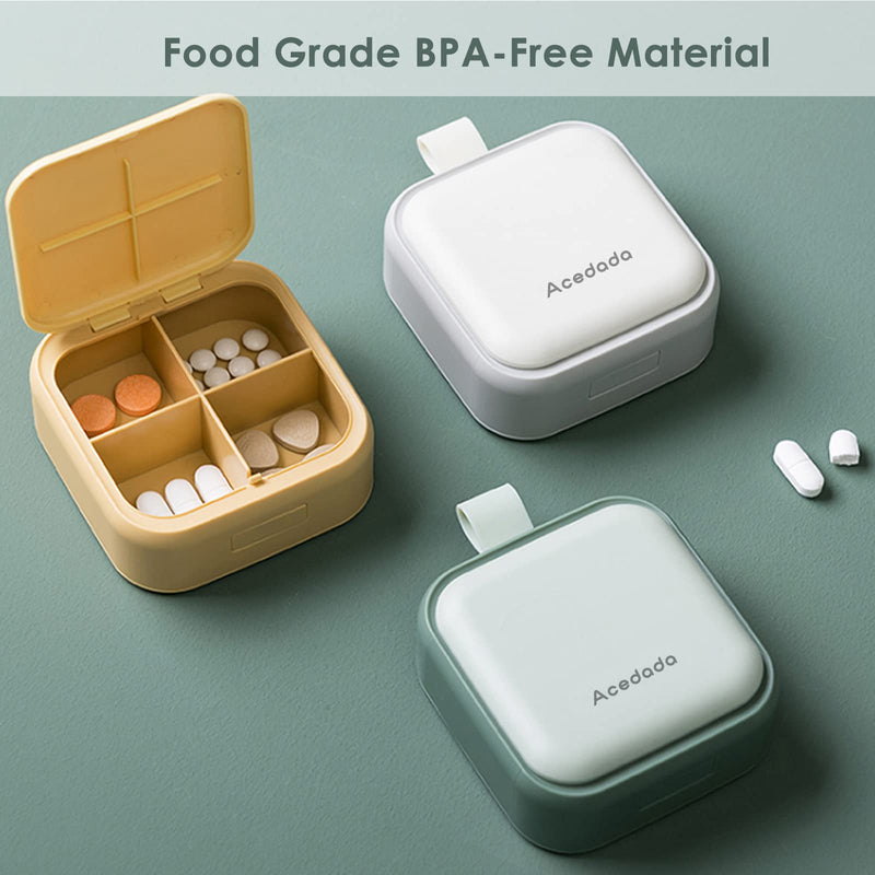 [Australia] - Small Pill Case, Cute Pill Box - Acedada Travel Daily Pill Organizer, Portable Pretty Pill Container for Purse Pocket, Compact Medicine Holder for Vitamins, Fish Oils, Supplements, Green 