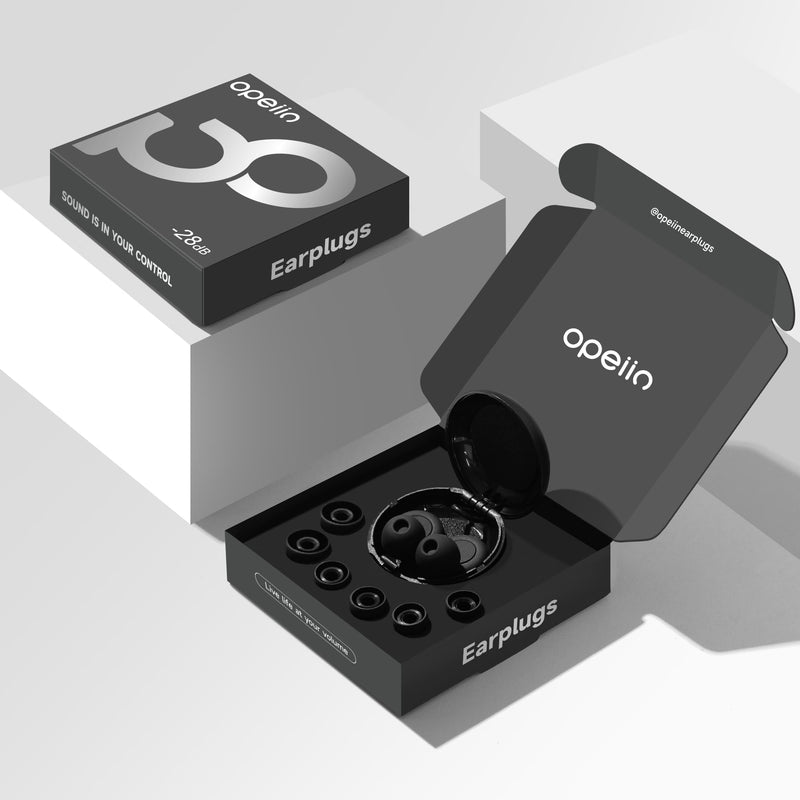 [Australia] - OPEIIN Earplugs for Sleeping - New Flexible Silicone, Ultra Soft Reusable Noise Reducing Earplugs for Sleep, Concentration, Travel | with 8 tips in XS/S/M/L | 28dB (SNR) Black M 