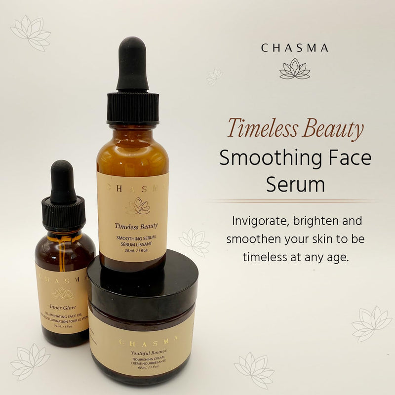 Chasma Timeless Beauty Face Serum - Bakuchiol, Turmeric, Vitamin C, Hyaluronic Acid, Peptides,Deep Hydration, Sensitive Skin Care, Unscented