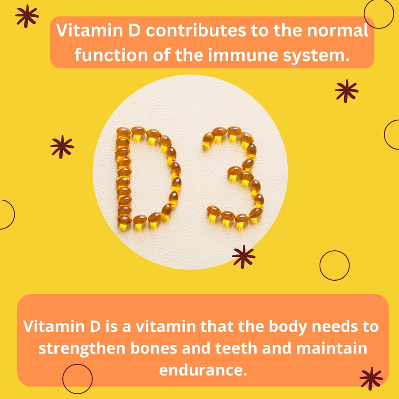 Vitamin D3 4000iu Gummies - High Strength 100μg Gummy - 60 Orange Flavoured Gummies - Vitamin D Supplement Teeth, Bone, Muscles & Immune System Support