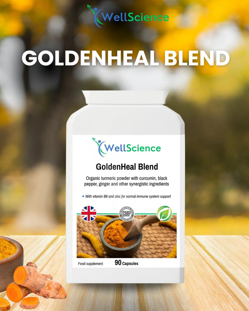 GoldenHeal Blend: Immune Support, Anti-Inflammatory, and Digestive Health - Organic Turmeric, Curcumin, Black Pepper, Ginger & Cayenne