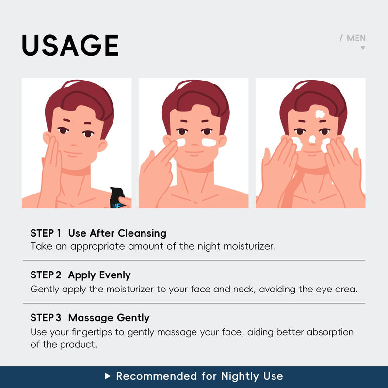 Mens Face Moisturizer Night Cream, Deep Hydrating Multi-Action Lotion, Vitamin E, Collagen & Retinol, Hyaluronic Acid, Firming Smoothing, Lifting, Mens Face Cream for Face & Neck Skin Care Night Moisturizer