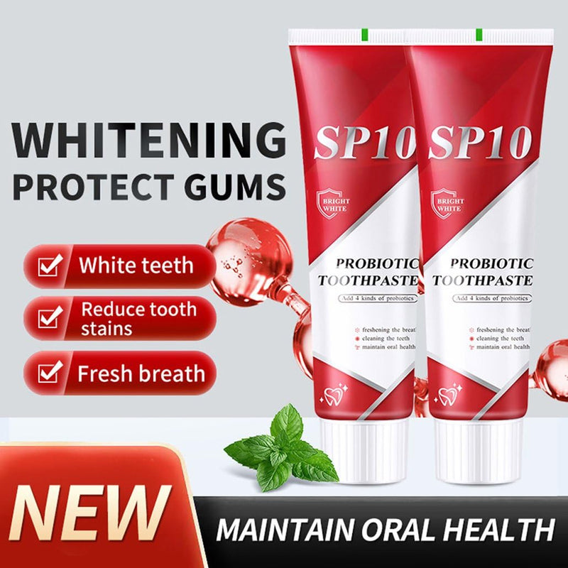 [Australia] - SP 10 Probiotic Whitening Toothpaste, Natural Oral Care with Probiotics for Whiter Teeth, Fresh Breath & Gum Health 3.53 Ounce (Pack of 2) White 