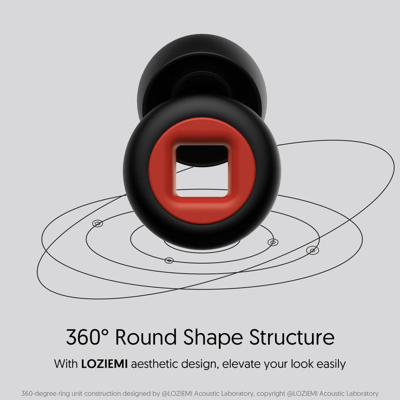 [Australia] - LOZIEMI Quiet Earplugs for Sleeping and Noise Reduction - Super Soft Reusable Flexible Silicone Hearing Protection for Concerts, Noise Sensitivity - 8 Earplugs (Blcak, Moyen) Blcak 