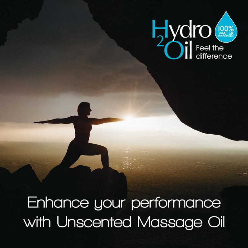 Hydro 2 Oil Unscented Massage Oil 8.4 fl oz Jojoba & Grapeseed Vitamin E | Water-Dispersible Formula,light nourishing blend, non-greasy, all skin types, easy wash-out 8.4 Fl Oz (Pack of 1)