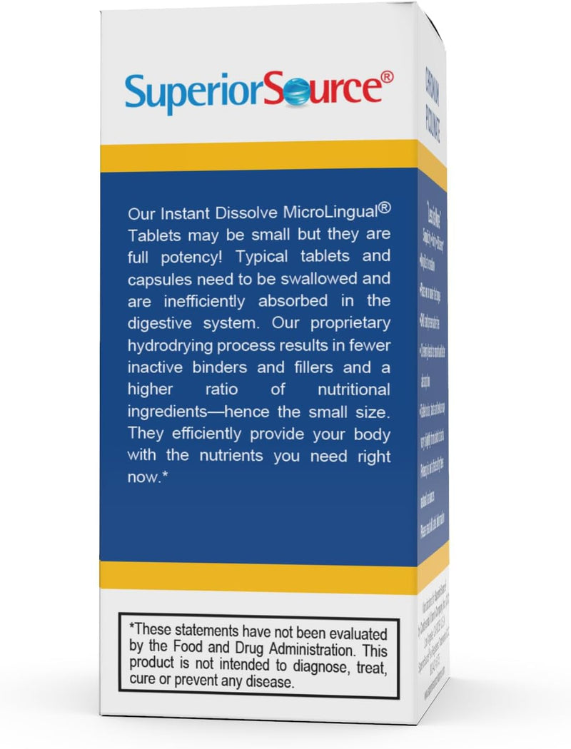 [Australia] - Superior Source Chromium 200 mcg, Quick Dissolve MicroLingual Tablets, 100 Count, Promotes Healthy Protein & Sugar Metabolism, Supports Healthy Blood Sugar Levels Already Within Normal Range, Non-GMO Unflavored 100 Count (Pack of 1) 