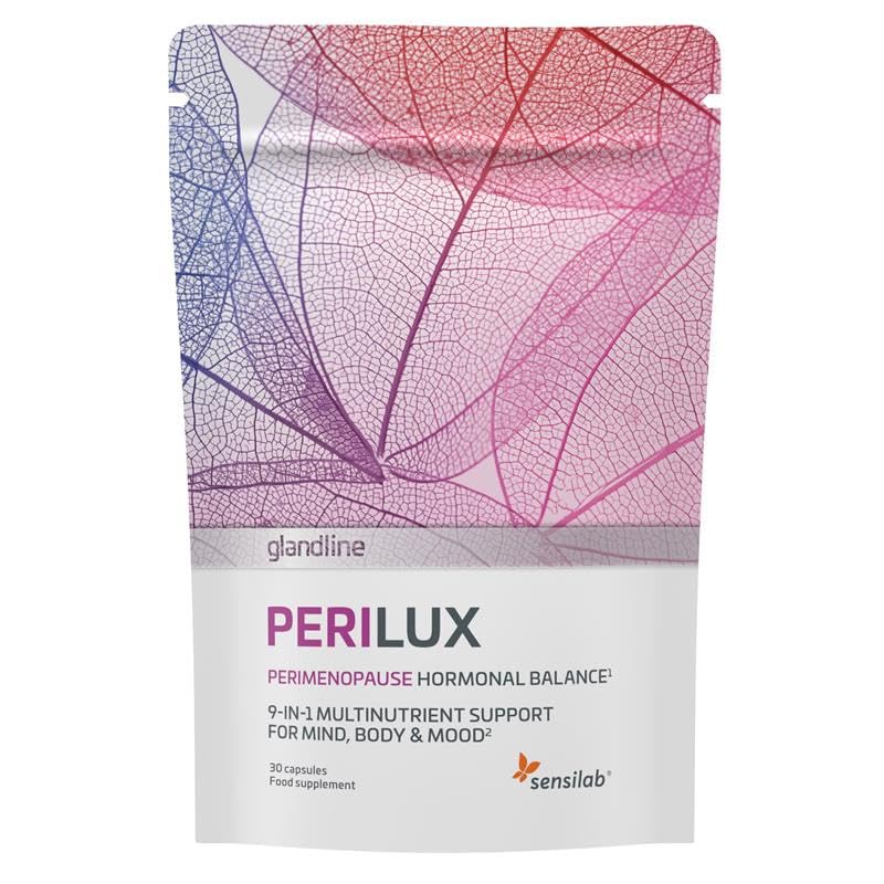 Perimenopause Supplement, Hormone Balance for Women with Ashwagandha, Calcium, Ginkgo Biloba, Red Clover, Siberian Ginseng, Iron, 30 Capsules, PeriLux by Sensilab