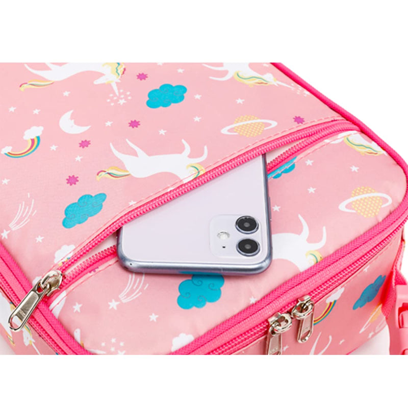 [Australia] - FlowFly Kids Lunch box Insulated Soft Bag Mini Cooler Back to School Thermal Meal Tote Kit for Girls, Boys, Unicorn 