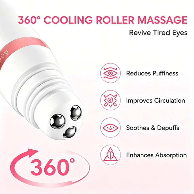 Retinol Eye Cream for Puffiness & Dark Circles, Under Eye Cream with Hyaluronic Acid, Nicotinamide & Vitamin C, Eye Puffiness Reducer and Eye Bag Cream with 360° Eye Roller for Women & Men