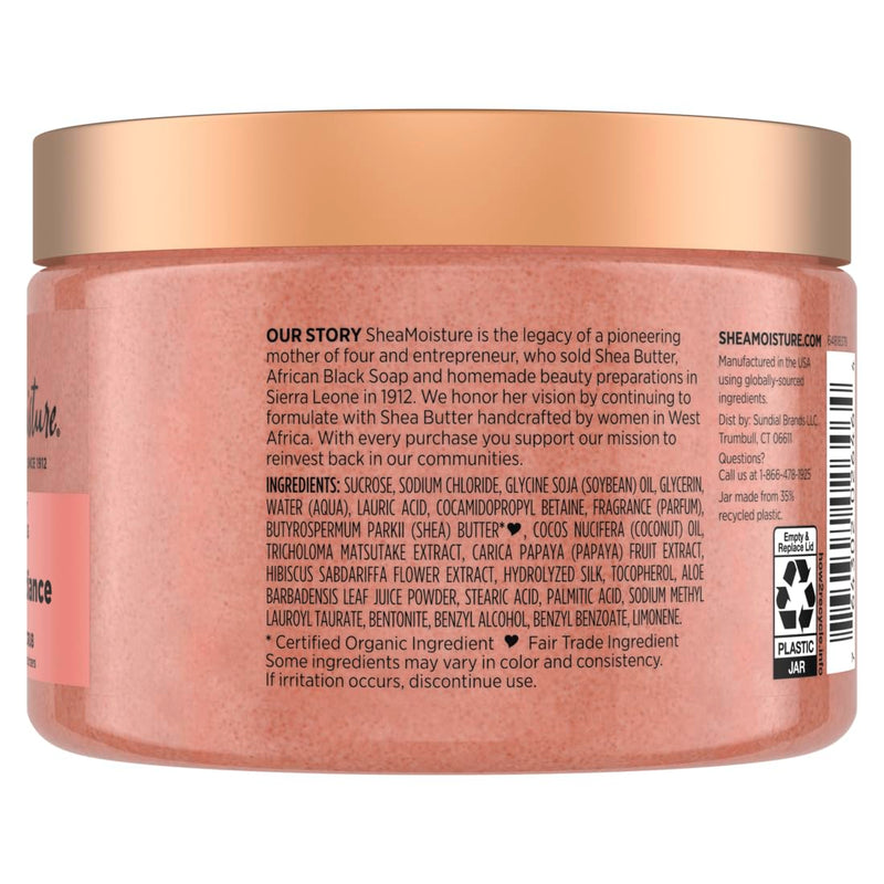 [Australia] - SheaMoisture Shea Sugar Body Scrub For Glowing Radiance Coconut Hibiscus Glowing Radiance Body Scrub With 24h Shea Moisture Nutrients 12 oz 
