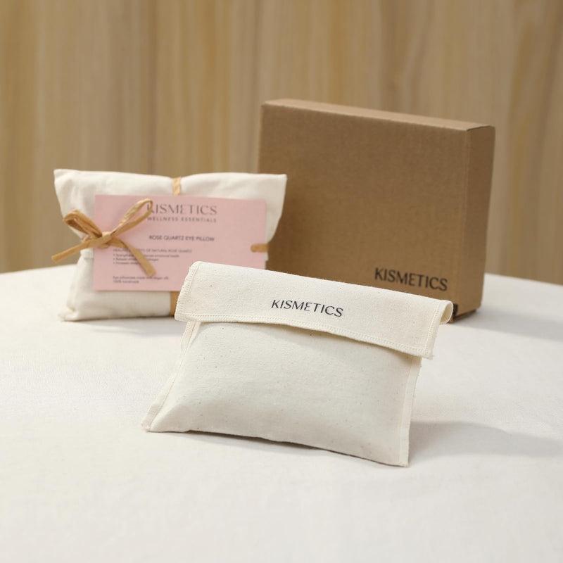 Weighted Eye Pillow for Relaxation, Sleeping, Yoga, SPA and Travelling, 100% Natural Clear Quartz,Cooling Eye Pillow, Reusable and Good Relaxation Gift for Women Brown