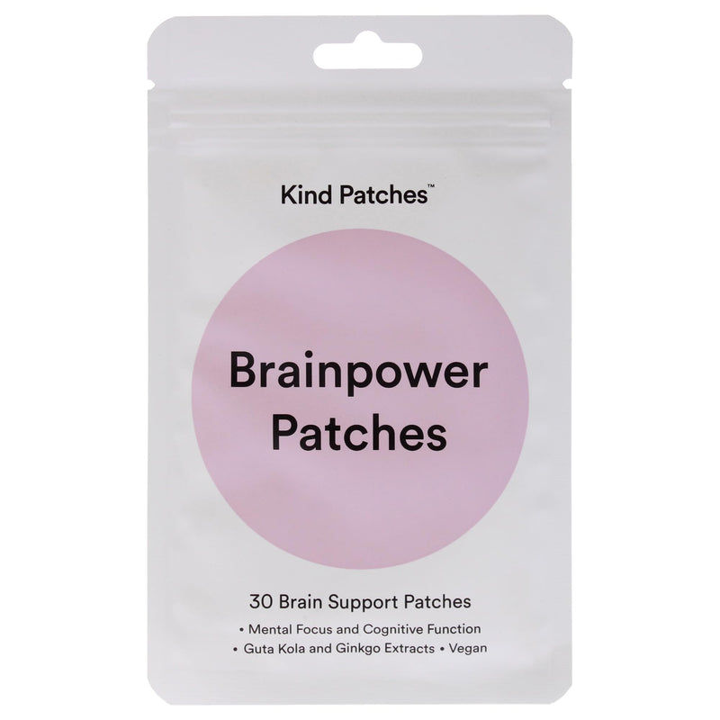 Kind Patches | Brainpower Patches | Mental Focus & Cognitive Function | Plant-Based Formula with Lion's Mane Mushroom | 30 Vegan Patches 30 count (Pack of 1)
