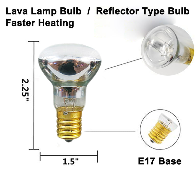 [Australia] - Lava Lamp Bulb 4 Pack 30W E17 R39 Reflector Type Bulb, Replacement Bulbs for Lava Lamps and Glitter Lamps. 