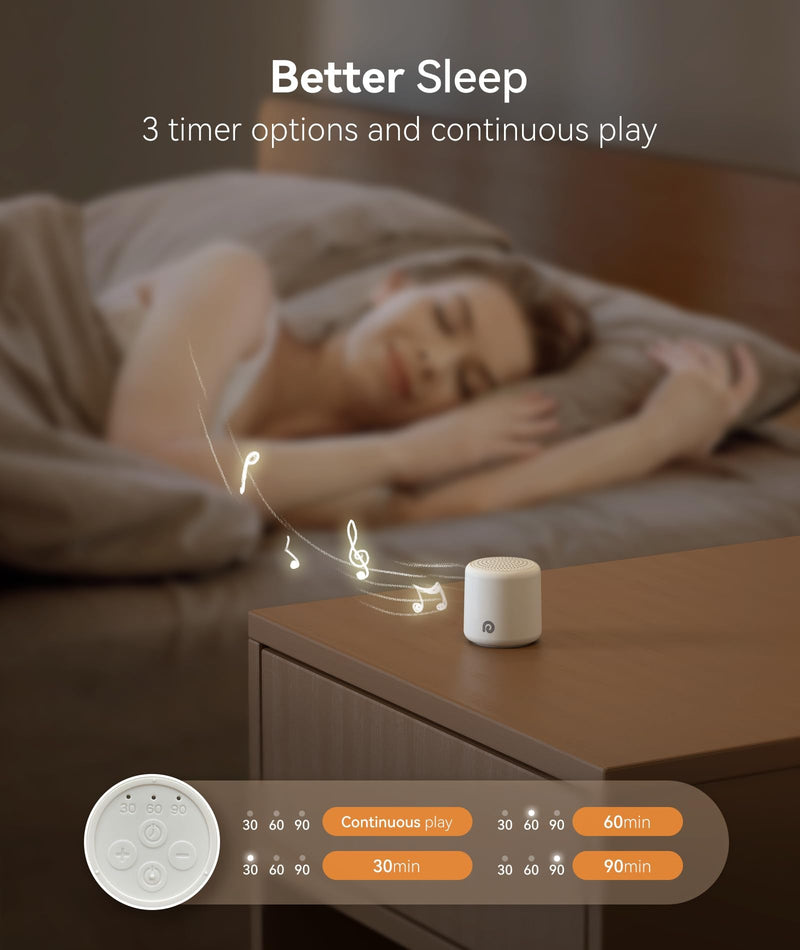 [Australia] - Dreamegg White Noise Sound Machine - Portable Sound Machine for Baby Adults, Travel Sound Machine for Sleep, 16 Nature Sound, Timer, White Noise Machine for Sleeping Office Privacy Home Gift Cream 