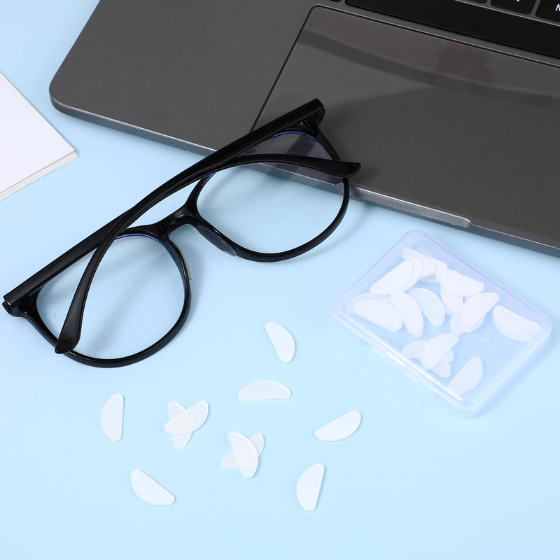 [Australia] - Qianyu 24 Pairs of Non-Slip Glasses Pads Self-Adhesive Glasses Nose Pads Soft Silicone Glasses Pads Nose Thin Glasses Nose Pad for Full Format Sunglasses Glasses Accessories Summer Men Women Transparent 