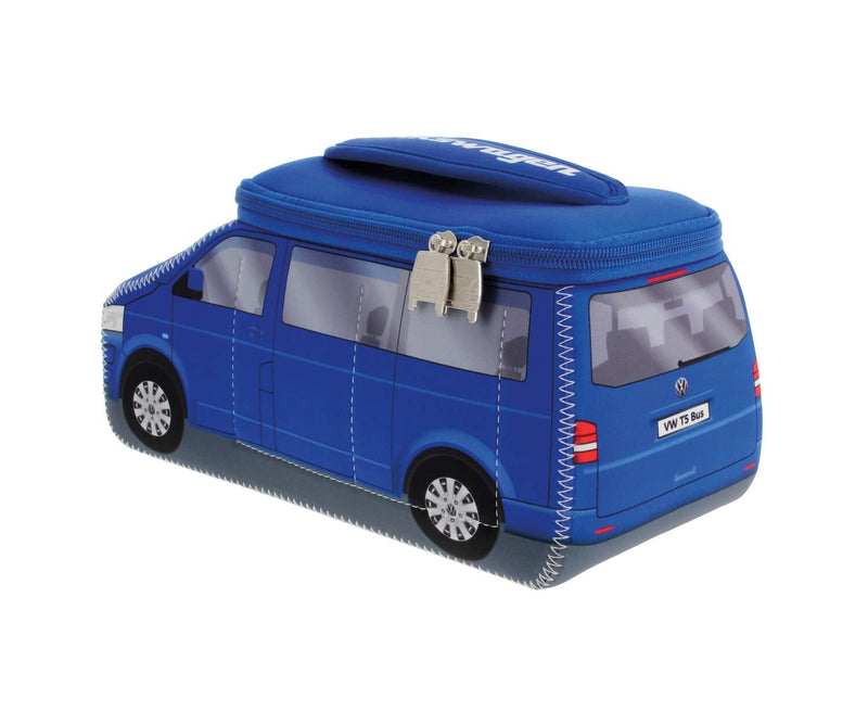 BRISA VW Collection - T5 T6 Bus Camper Toiletry Bag Cosmetic Case | Volkswagen Toiletry Bag Cosmetic Case, Water-Repellent, Hanging Hook, 4 Mesh Pockets for Travel, Neoprene, Blue/Large