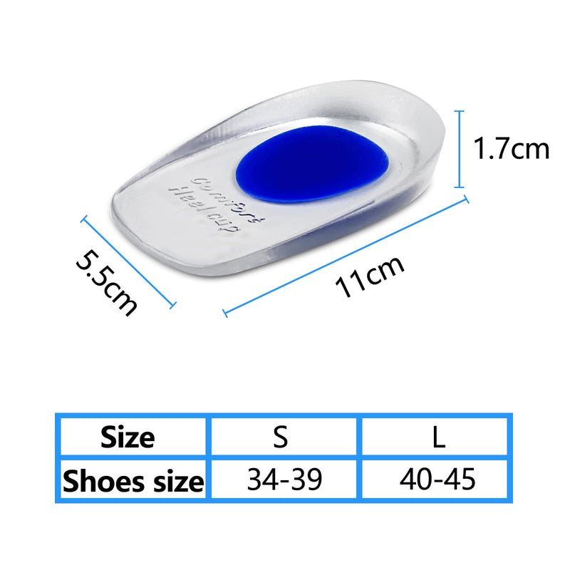 [Australia] - Newpop 3 pairs of heel spur insoles, gel heel cups silicone, professional heel cushion insoles, heel pads for shoes, orthopedic gel insoles for relieving plantar fasciitis, Achilles pain (L) L (40-45) 