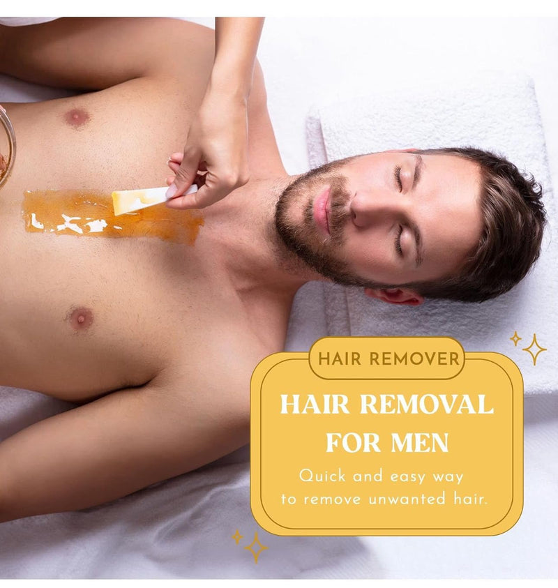 [Australia] - MOOM Organic Hair Removal Sugar Wax for Men with Aloe Vera & Chamomile – Soft Wax for Sensitive Skin & Men Hair - Perfect for Back, Chest, Eyebrow & Body - 12 oz Jar (Strips & Sticks NOT Included) Men wax 12 Ounce (Pack of 1) 