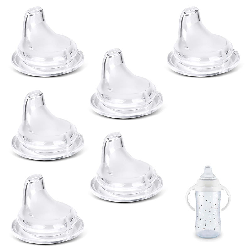[Australia] - 4/6 Packs Replacement Silicone Spout Compatible with NUK Learner Cup & Active Cup, Soft Transition Spout for Sippy Cups, Leak-Proof, BPA-Free, Easy to Clean Medium Flow (6 Pack) 6 Packs 