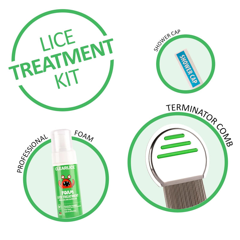 [Australia] - Treatment Kit for Kids & Adults Guaranteed to End Lice in 1 Hour, Extra Strength Treatment for Family to Remove Super Lice, Nits & Eggs - Includes 5oz Foam Treatment, Comb & Cap Lice Treatment Kit 