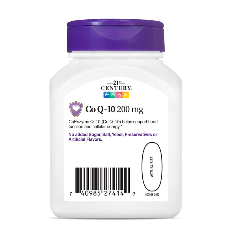 21st Century CoQ10 200mg Softgels, Heart & Antioxidant, 90 Count | Coenzyme Q10 200 mg Fast-Release Liquid Softgels, Heart Health & Antioxidant Support, Gluten Free, No Artificial Colors Unflavored 90 Count (Pack of 1)