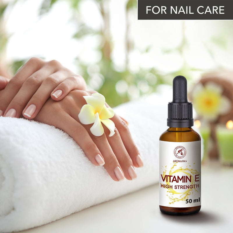 High Strength Pure Vitamin E 50 ml - Vitamin E Drops - Natural - Vitamin E for Skin Care - for Face - Skin - Hair - Nails - Lips - Beauty - Cosmetic Base