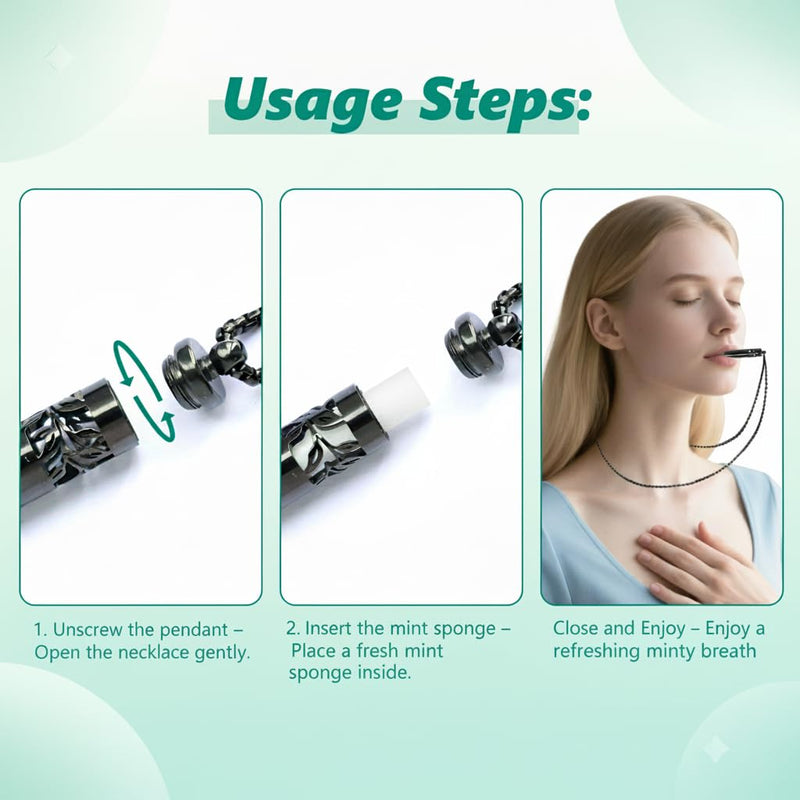 [Australia] - Breathlink Quit Smoking Necklace, Breathing Necklace for Fidget Relief and Smoking Cessation, Breathe Free Aids - Natural Stop Smoking Aid for Anxiety Relief black 