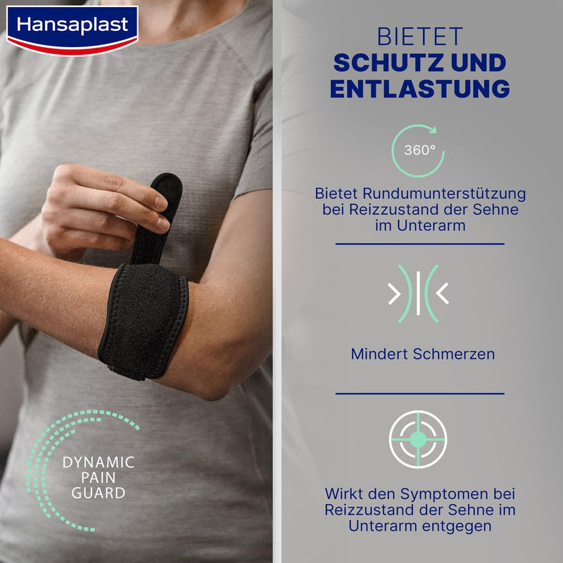 [Australia] - Hansaplast Protective tennis elbow bandage, supportive bandage protects and supports the arm, elbow bandage suitable for right and left elbow, one size - adjustable 