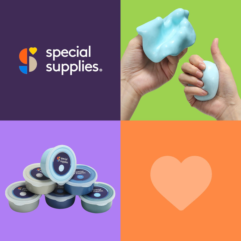 [Australia] - Special Supplies Therapy Putty for Kids and Adults - Resistive Hand Exercise Stress Relief Therapy Putty Kit, Set of 6 Strengths, 3 Ounces of Each Putty - Ocean Colors 