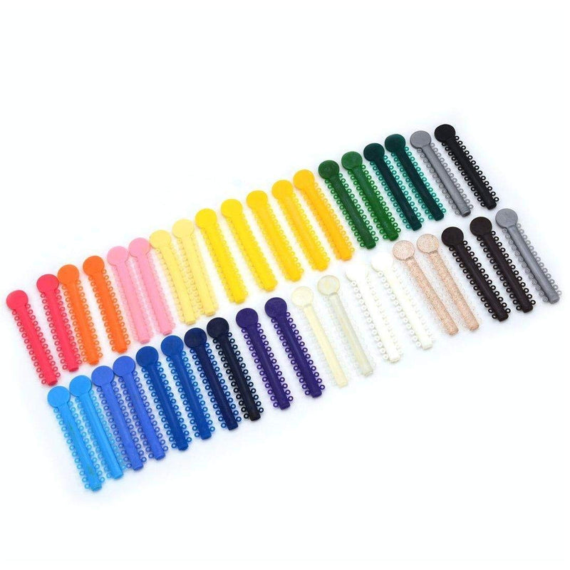 [Australia] - Orthodontic Ligature Ties and Gun Tool Kit - 1040 Pcs Multi-Color Rubber Bands for Braces Gray 
