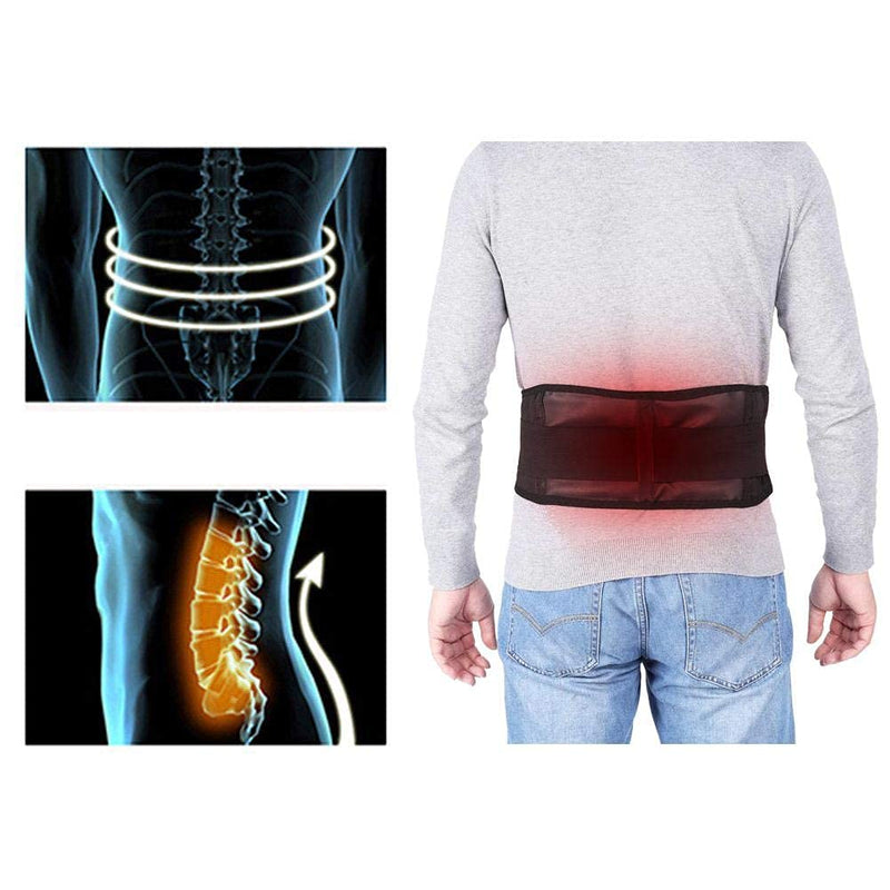 Zyyini Lumbar Support Belt, New Tourmaline Self-Heating Magnetic Belt, Black Magnetic Waist Belt, Support Waist And Maintain A Good Posture, Help To Relieve Pain