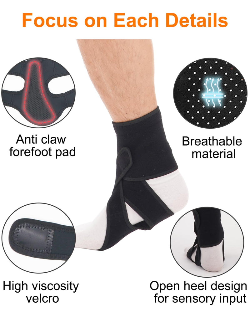 AFO Foot Drop Brace, Improve Walking Gait, Effective Relieve Pain, Adjustable Foot Orthosis Brace Support for Sleep, Plantar Fasciitis, Drop Foot Braces For Walking with Shoes (Right) Right