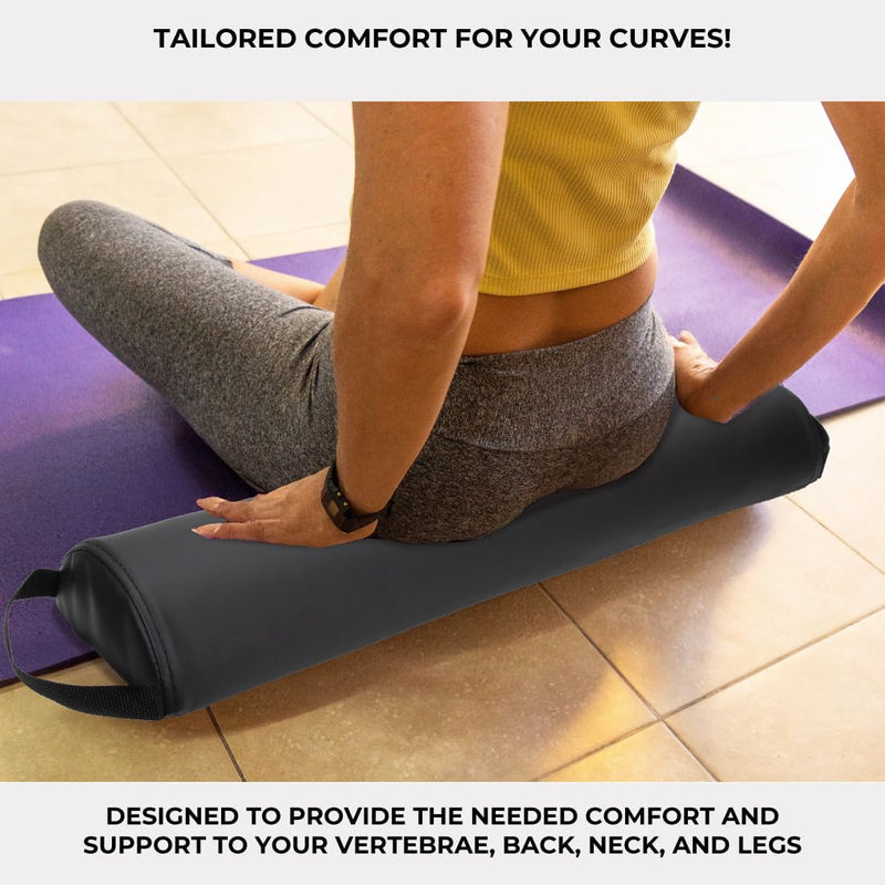 [Australia] - ForPro Premium Half-Round Bolster Pillow for Massage and Yoga, Oil and Stain-Resistant, 6‚ÄùW x 3" H x 26‚ÄùL, Black 