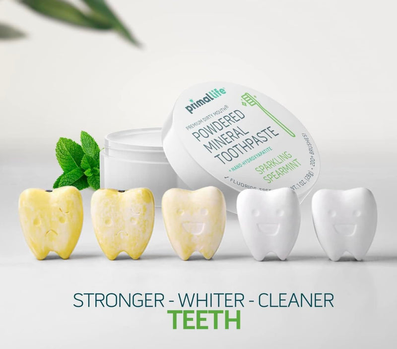 [Australia] - 2 Pack of Primal: Life Organics!! - Dirty Mouth Toothpowder, Tooth Cleaning Powder, Flavored Essential Oils with Natural Kaolin & Bentonite Clay, Paleo, Organic, Spearmint, 1 oz LuxProdX Sticker 