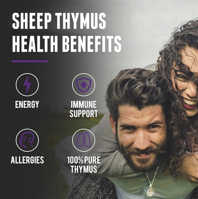 Grass Fed Thymus - New Zealand Sourced Thymus. 3,000mg per Serving, 200 Count